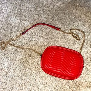 Red Quilted Crossbody bag